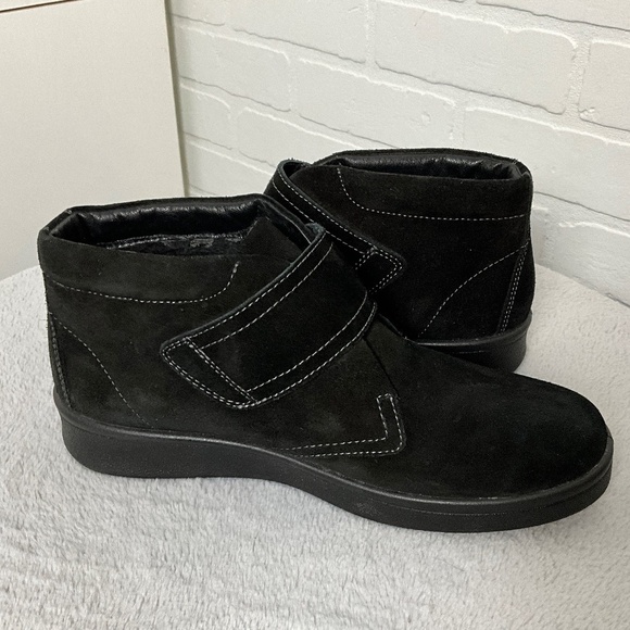 Jomos JoTex Women’s Booties Black Suede Nubuck Genuine Leather Sz 10W - Picture 8 of 15